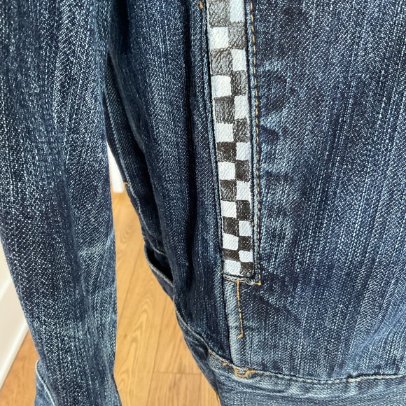 One-of One Hand Painted Alice in Wonderland Art Denim Jacket - Picture 11 of 14